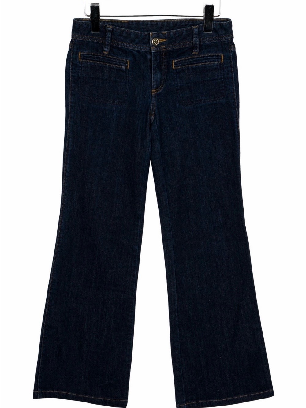 Tory Burch Deep Indigo Wide-Leg Flare Jeans